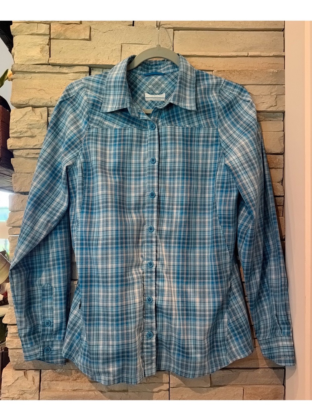 Columbia Omni-Shade Sun Protection Long Sleeve Hiking Outdoor Women’s M Plaid